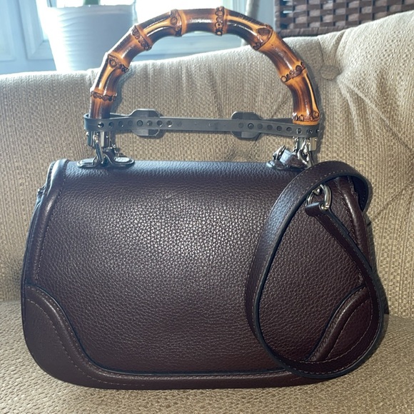 New Gucci bamboo leather top handle bag - Picture 2 of 13